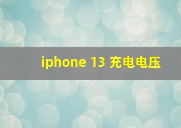 iphone 13 充电电压